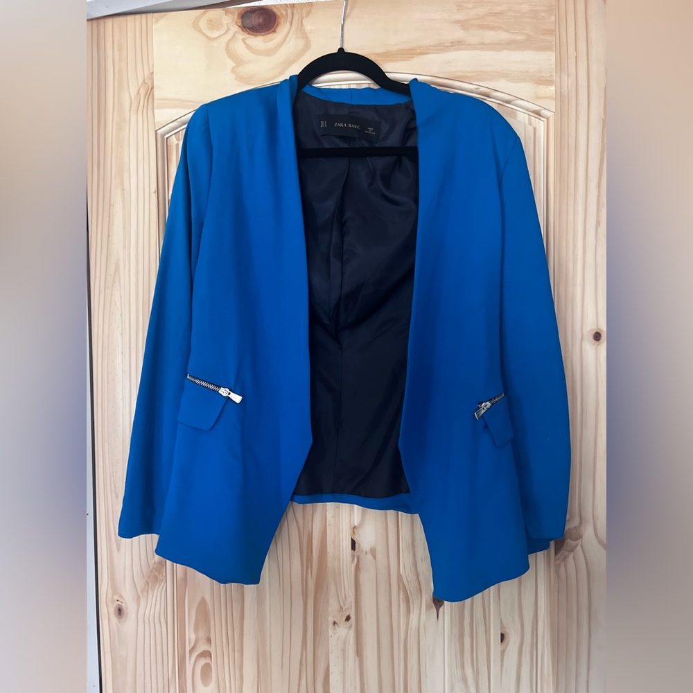 Zara Women's Vibrant Blue Blazer